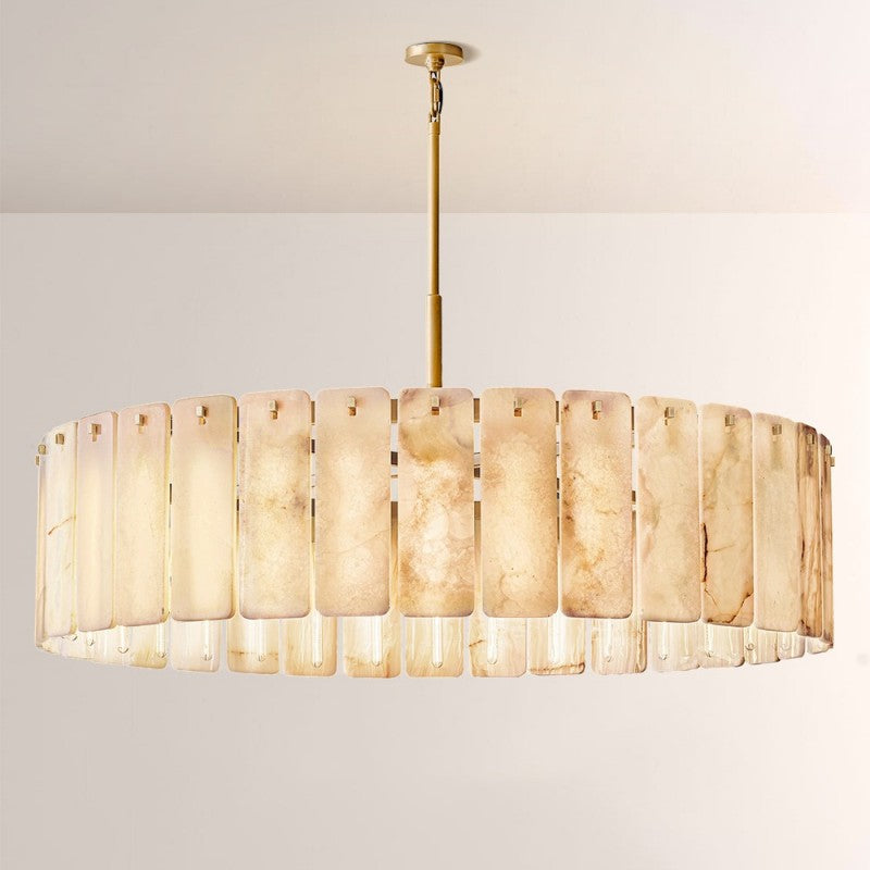 Camette Alabaster Round Chandelier 60"D