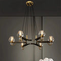 Post - modern Light Luxury Full Brass Chandelier for Living Room/Bedroom - 6 Lights: D30.7"*H8.7"/12kgClearWarm LightBlushlighting