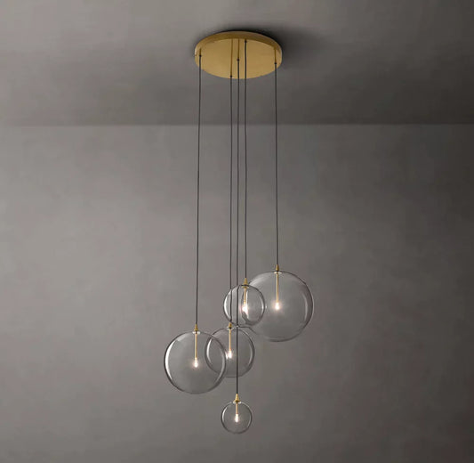 Darrance Modern Round Glass Globe Cluster Chandelier 28" chandelier Kevin Studio Inc   