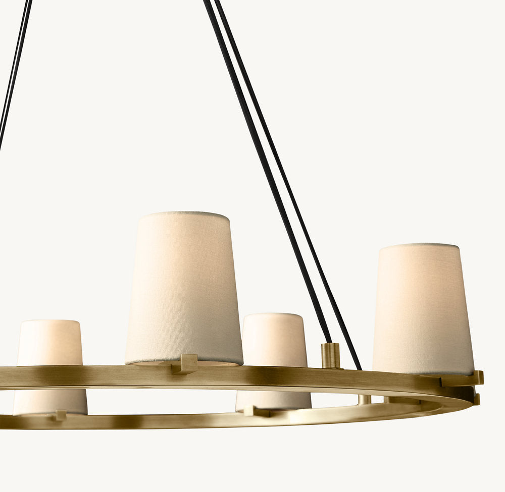 PAUILLAC FABRIC SHADE ROUND CHANDELIER 60"