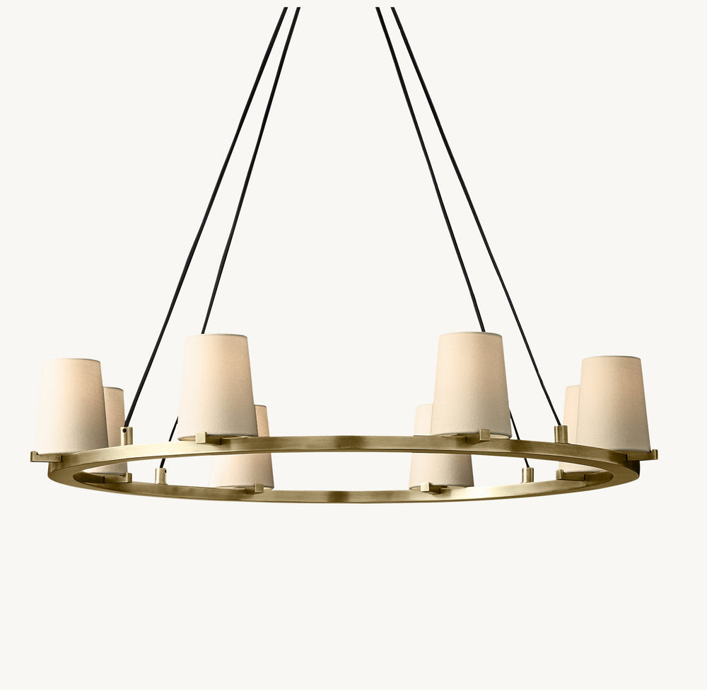 PAUILLAC FABRIC SHADE ROUND CHANDELIER 36"