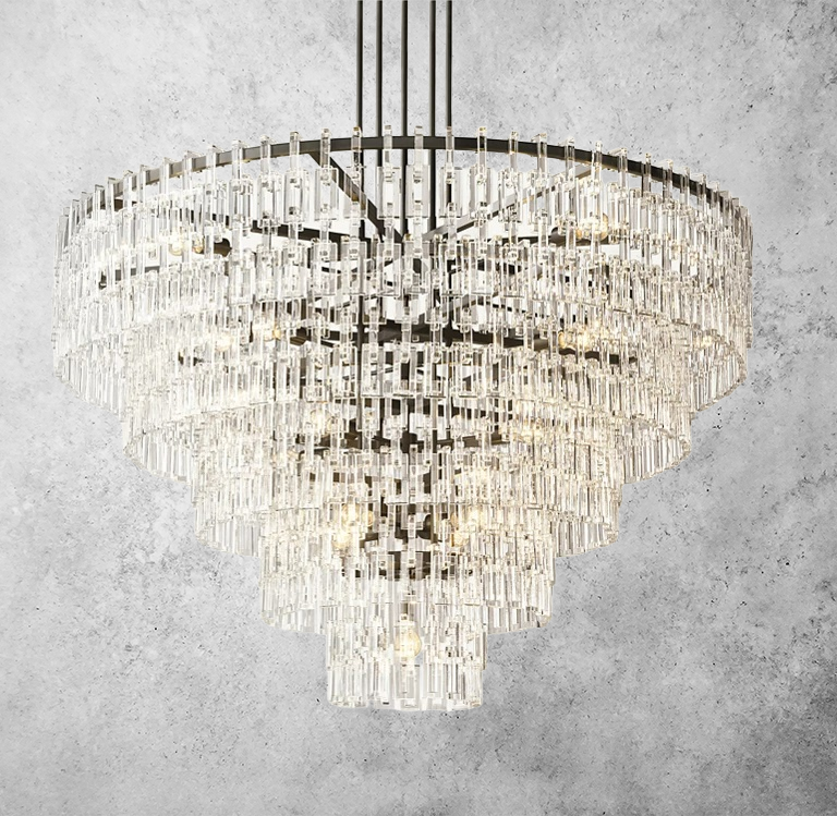 Mariogold Multi-Tier Crystal Chain Round Chandelier 36" 48" 60"