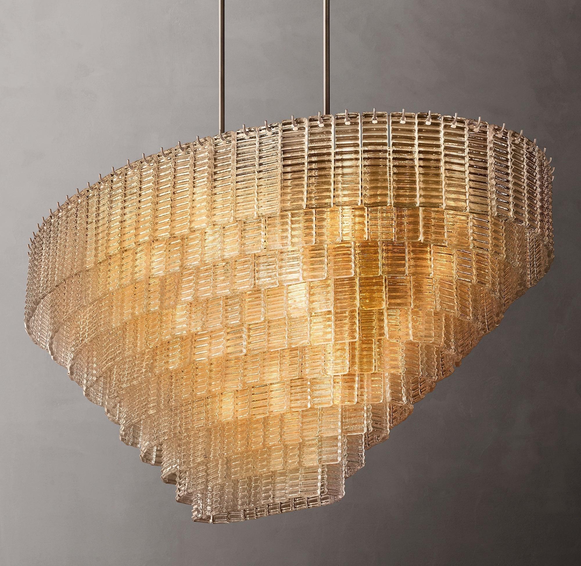 Siren Glass OVAL Chandelier 65"