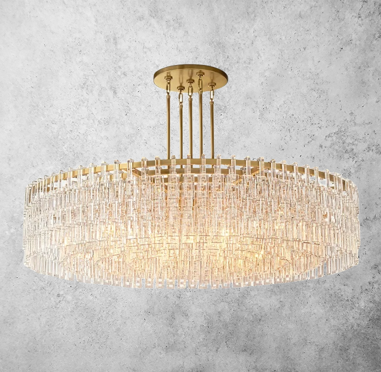 Mariogold Multi-Tier Crystal Chain Round Chandelier 60"
