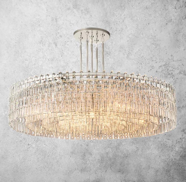 Mariogold Multi-Tier Crystal Chain Round Chandelier 60"