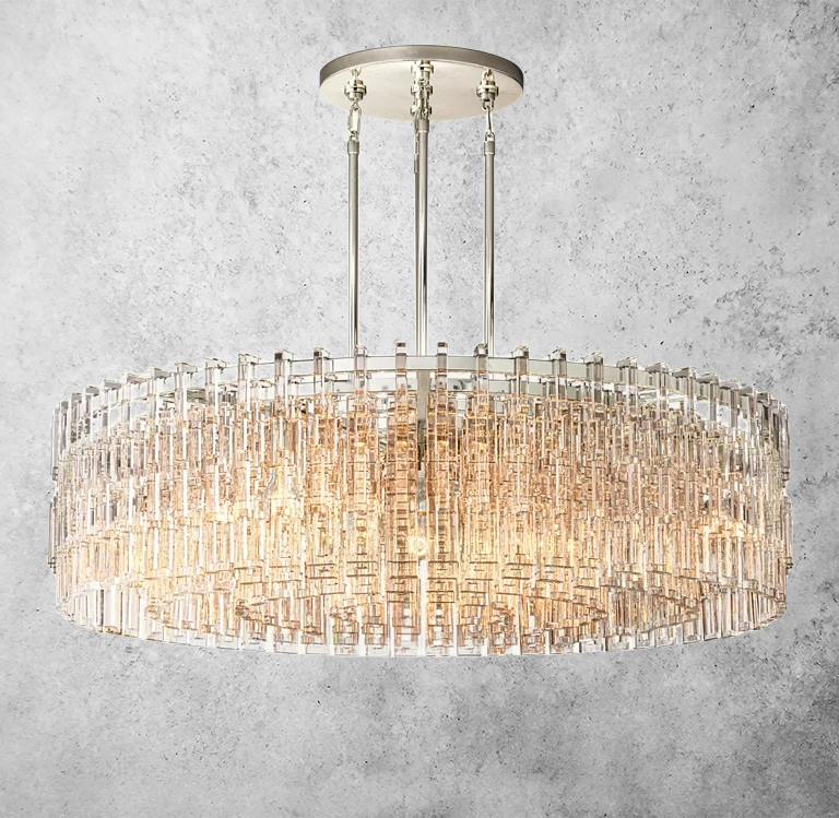 Mariogold Multi-Tier Crystal Chain Round Chandelier 48"