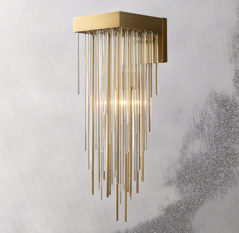 Casocada Crystal And Metal Rods Wall Sconce