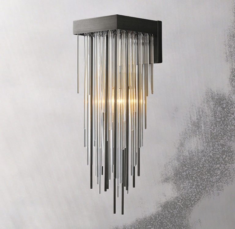 Casocada Crystal And Metal Rods Wall Sconce