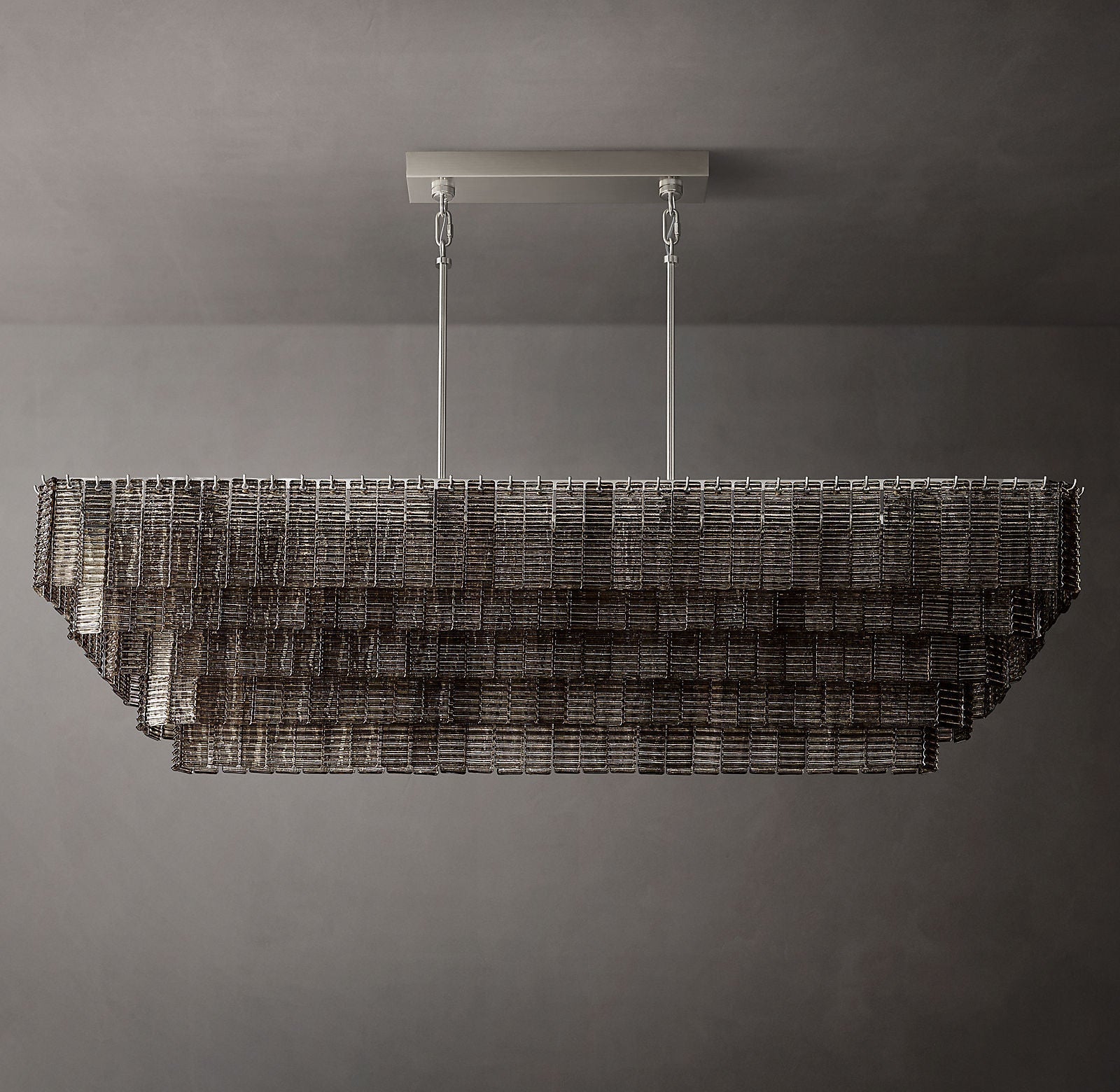 Siren Glass Rectangular Chandelier 77"