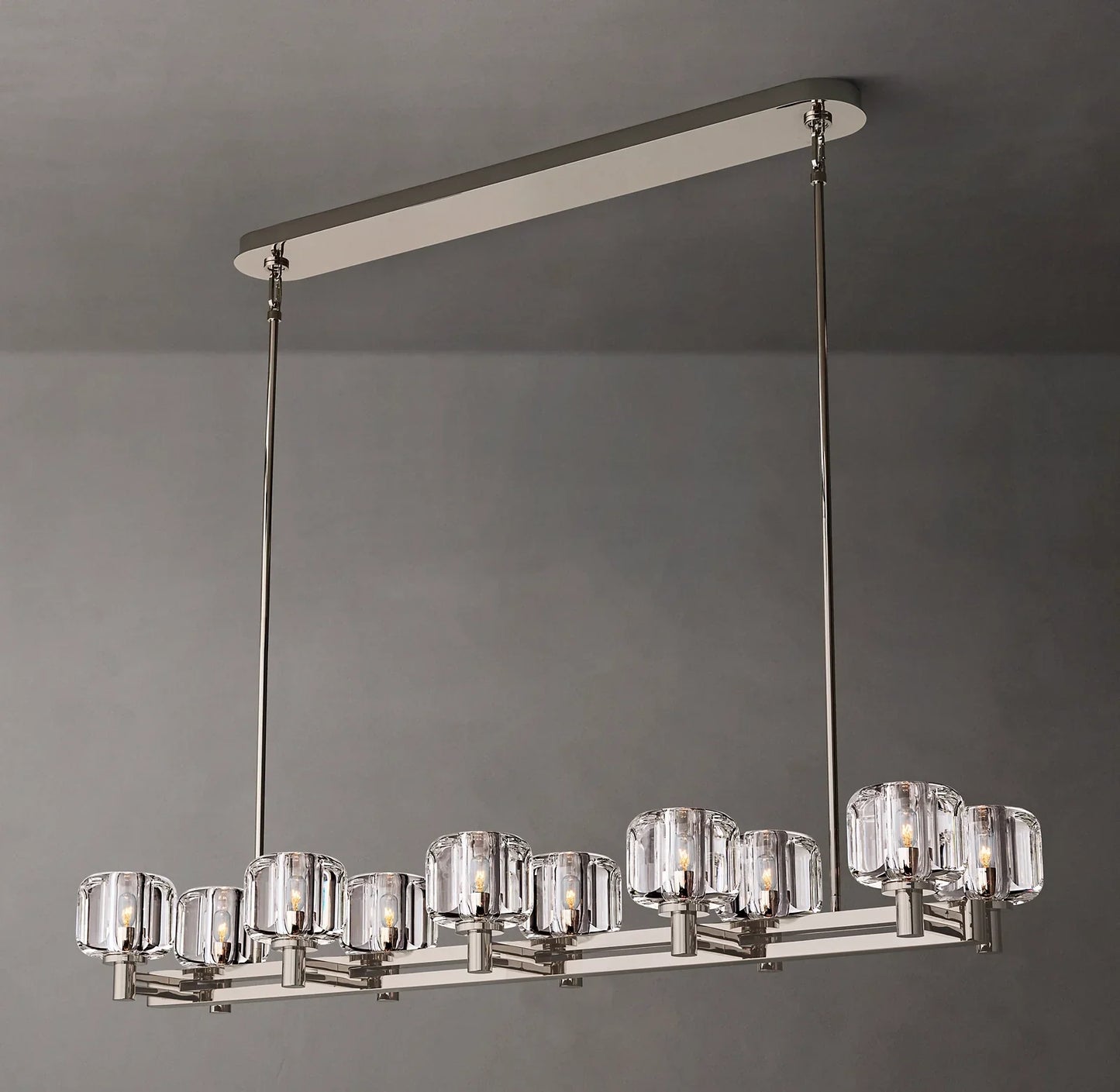 Demaret Double Linear Chandelier 54" for Living Room, Bedroom, Dining Table