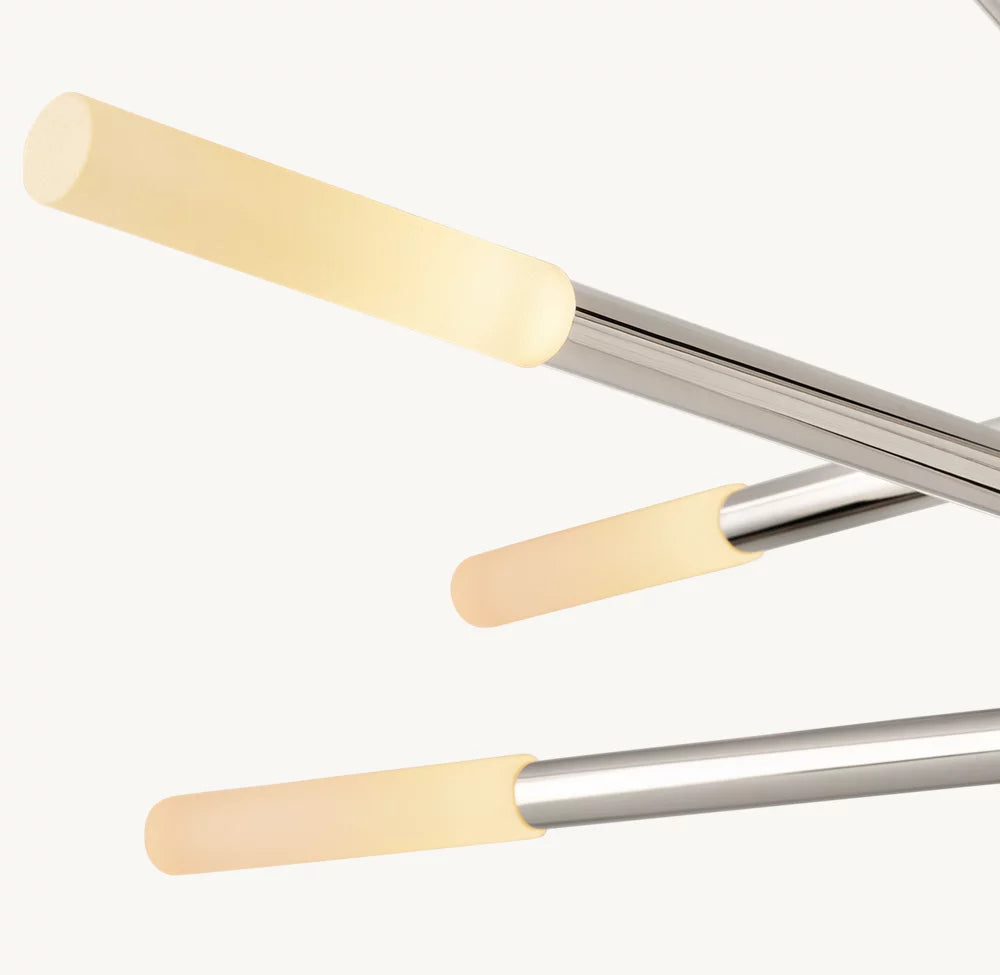 ROUSSEAU 8-LIGHT MOBILE ETCHED ROD CHANDELIER