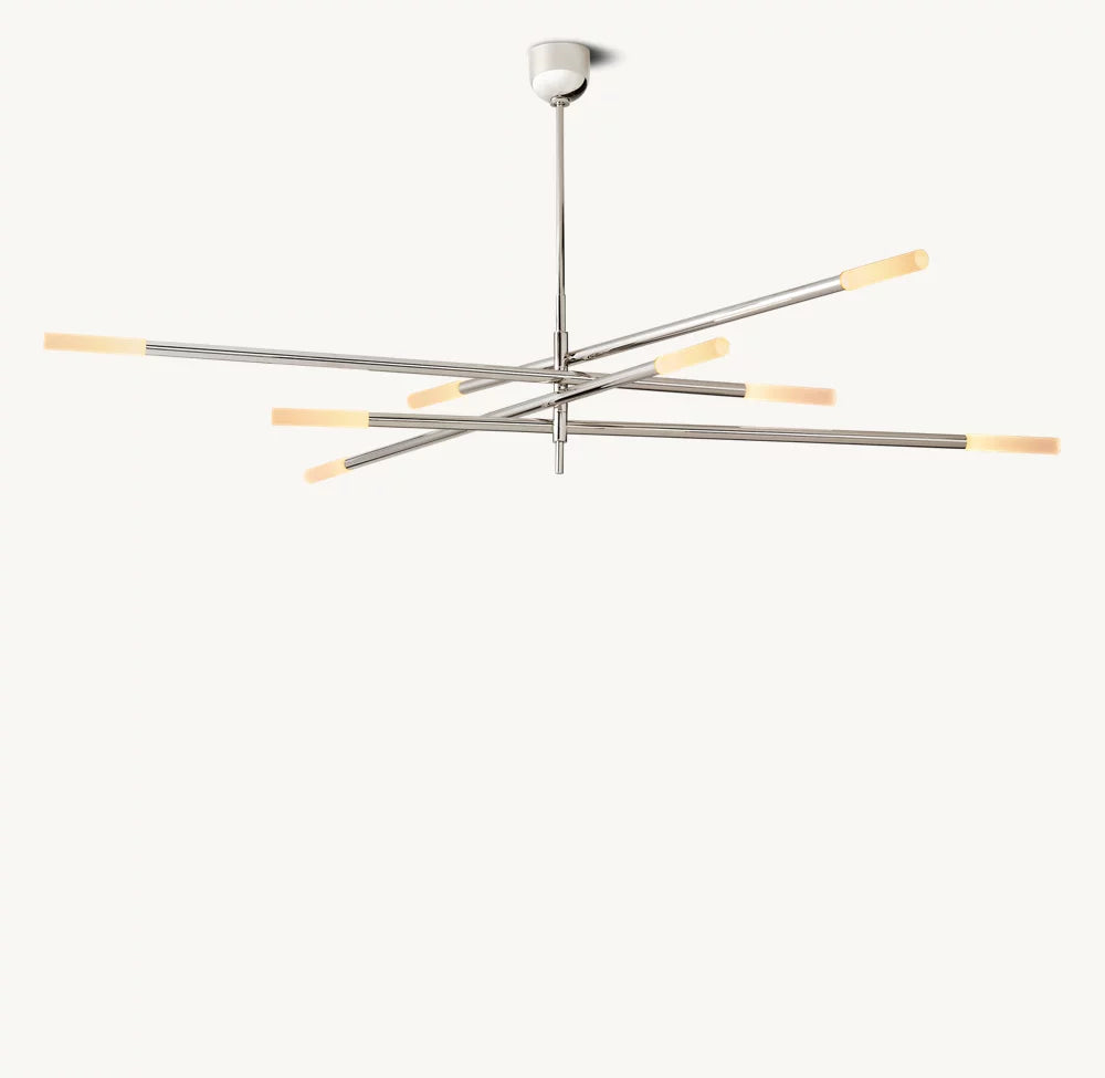 ROUSSEAU 8-LIGHT MOBILE ETCHED ROD CHANDELIER