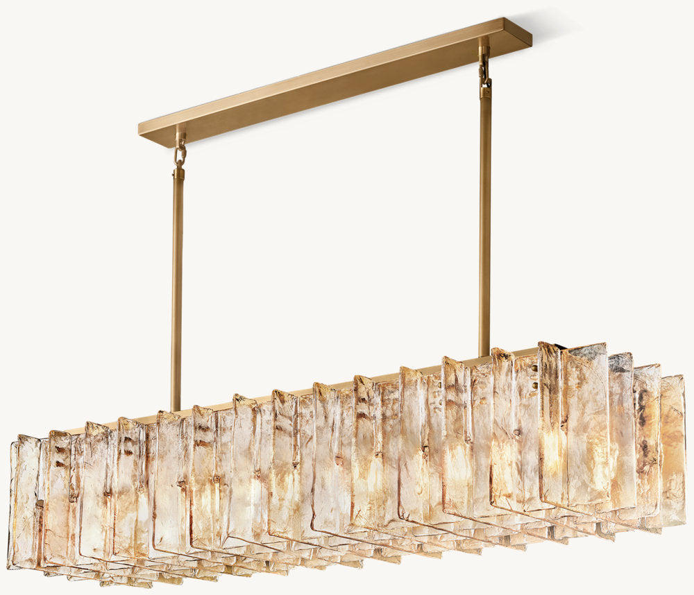 LOTTICE SMOKE GLASS LINEAR CHANDELIER 67"