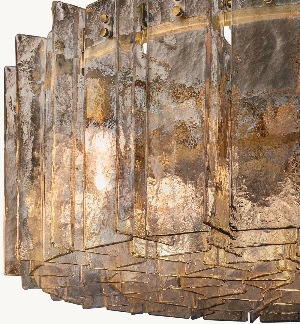 LOTTICE SMOKE GLASS ROUND CHANDELIER 48"