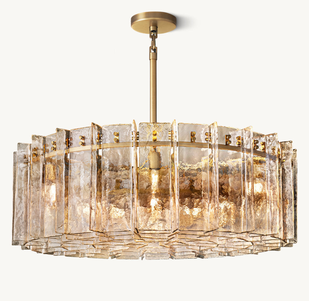 LOTTICE SMOKE GLASS ROUND CHANDELIER 48"