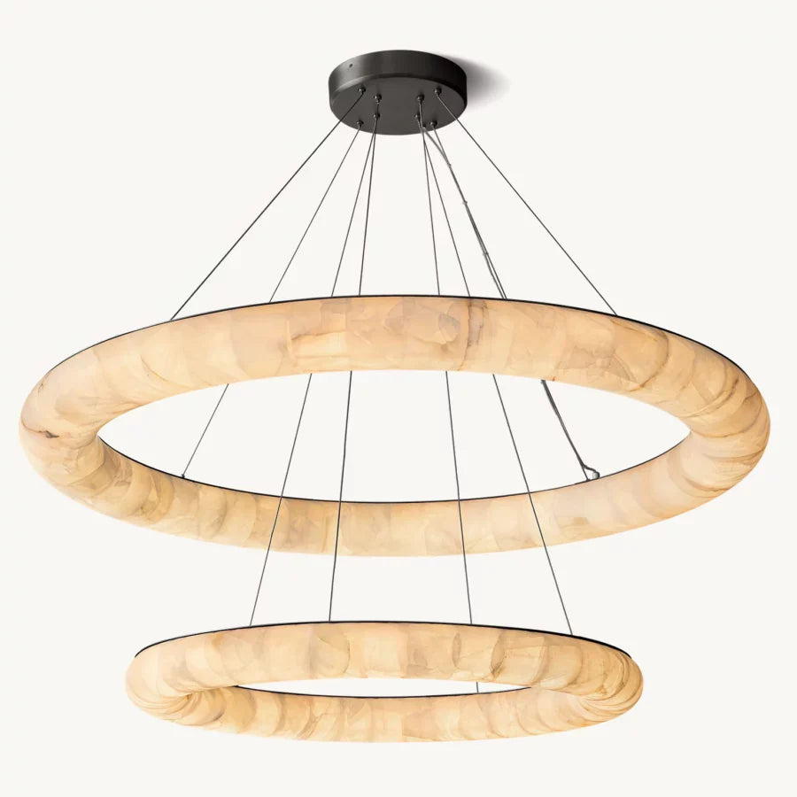 Rivage Two-Tiered Round Chandelier 61″-MEET LIGHTING