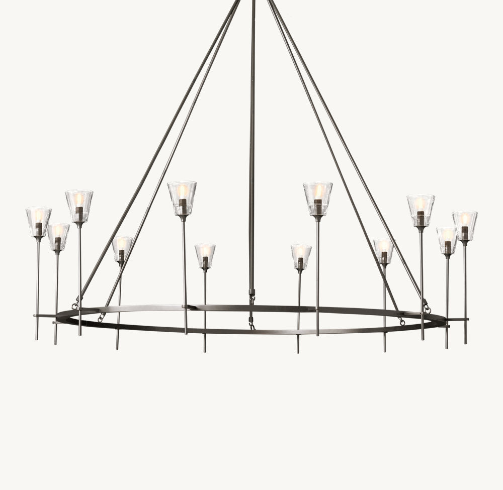 TORCHE DE VERRE ROUND CHANDELIER 70"