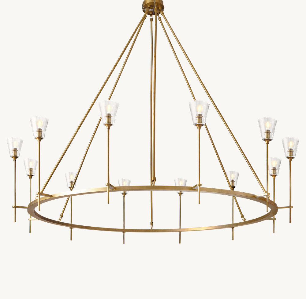 TORCHE DE VERRE ROUND CHANDELIER 70"