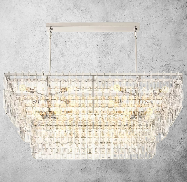 Mariogold 3-Tier Rectangular Chandelier 60"