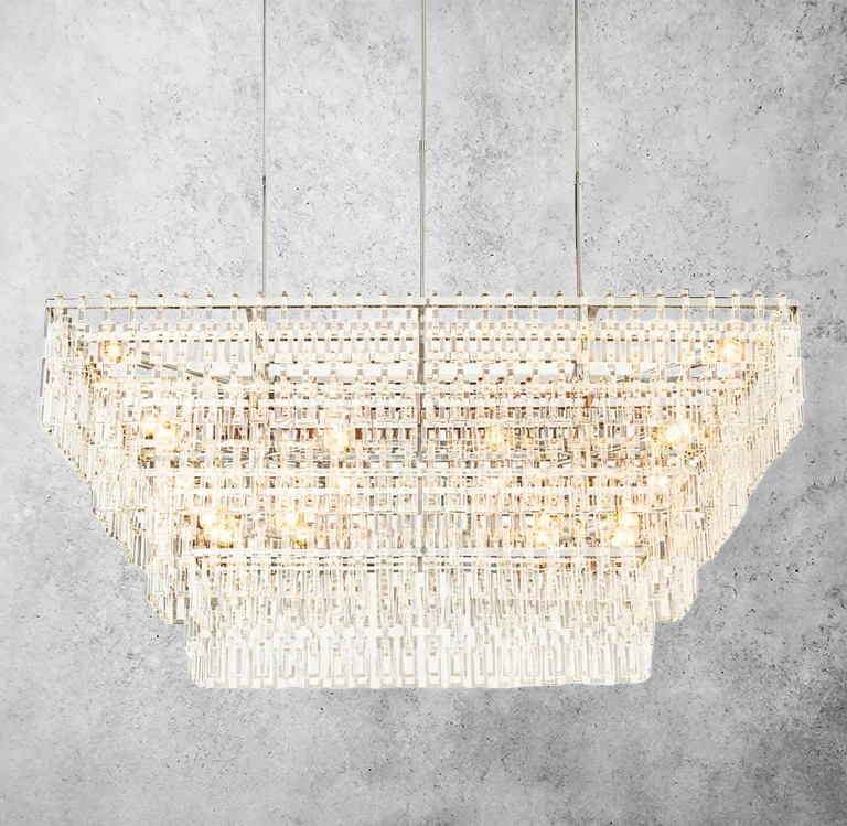 Mariogold 4-Tier Rectangular Chandelier 72"