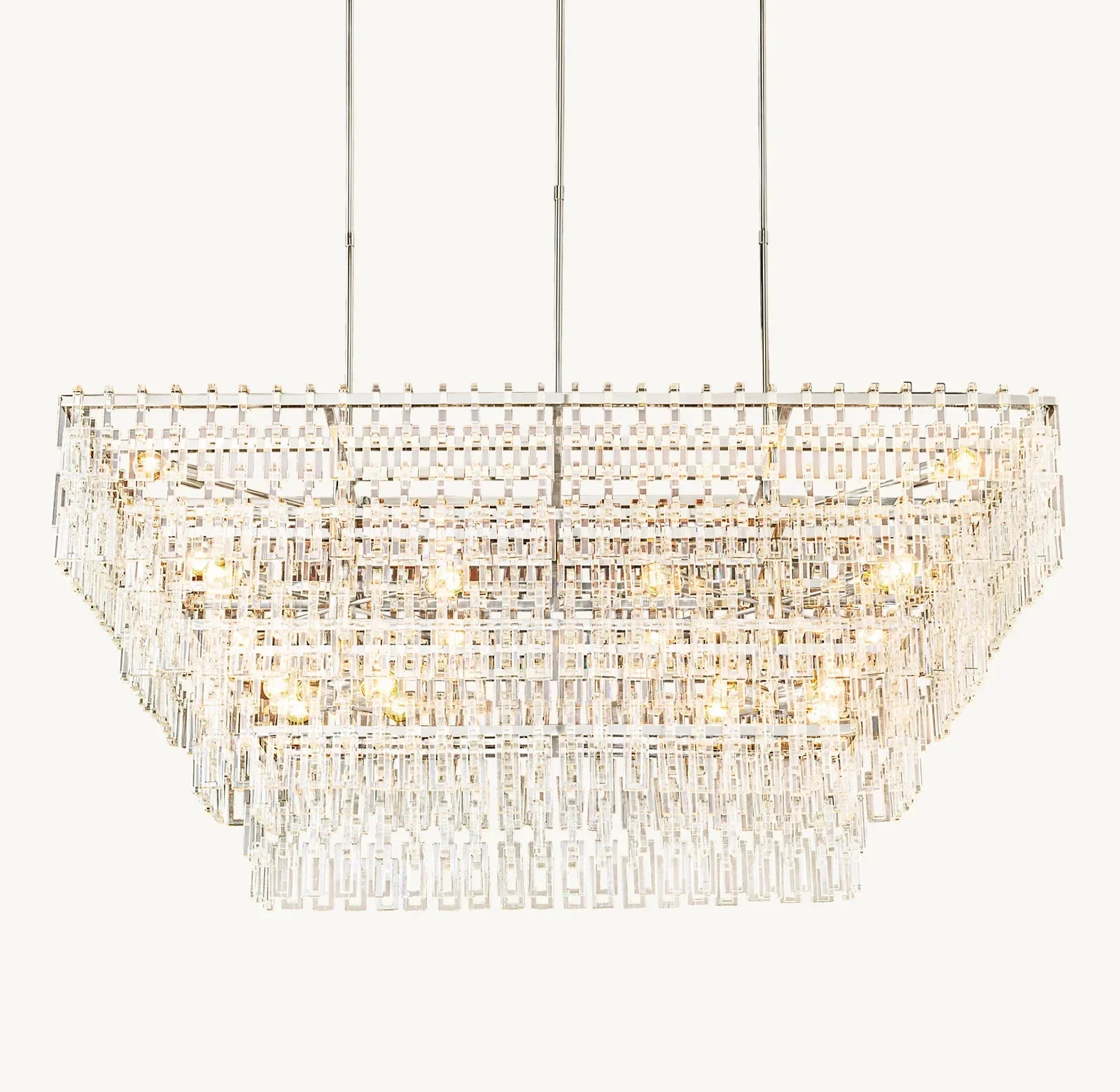 Extra Large Multi-layer Round/ Rectangle Crystal Ceiling Chandelier for Living/ Dining Room-MEET LIGHTING