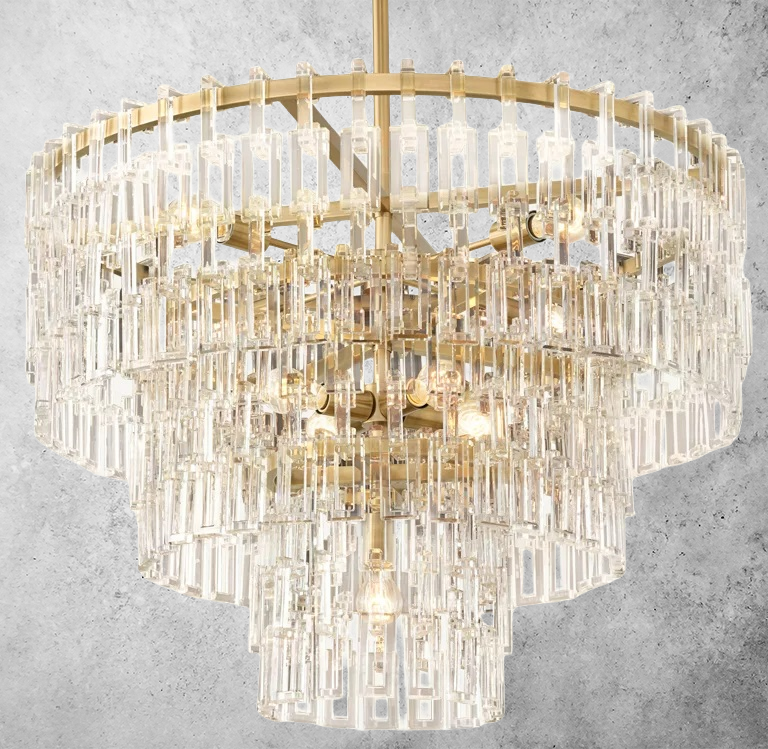 Mariogold Multi-Tier Crystal Chain Round Chandelier 36" 48" 60"