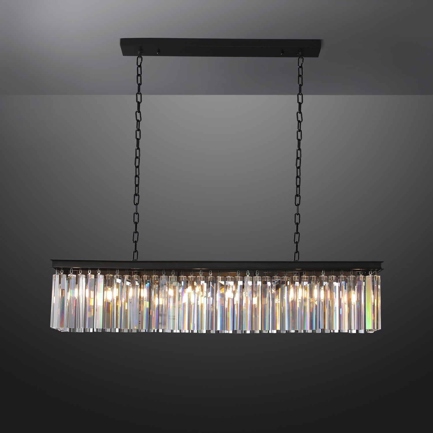 Rhys Rectangular Chandelier 49", 8-lights
