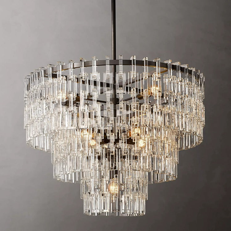 Mariogold Multi-Tier Crystal Chain Round Chandelier 36" 48" 60"
