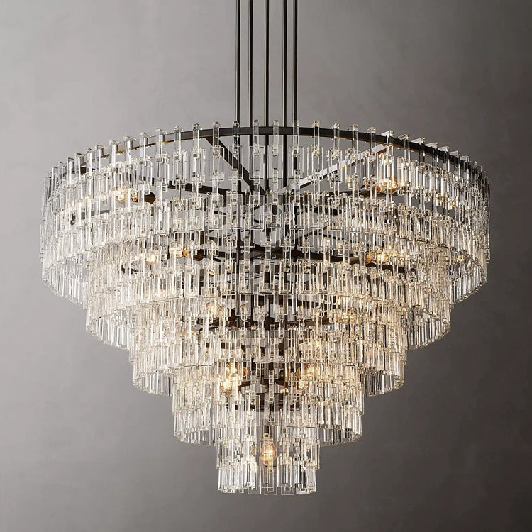Mariogold Multi-Tier Crystal Chain Round Chandelier 36" 48" 60"