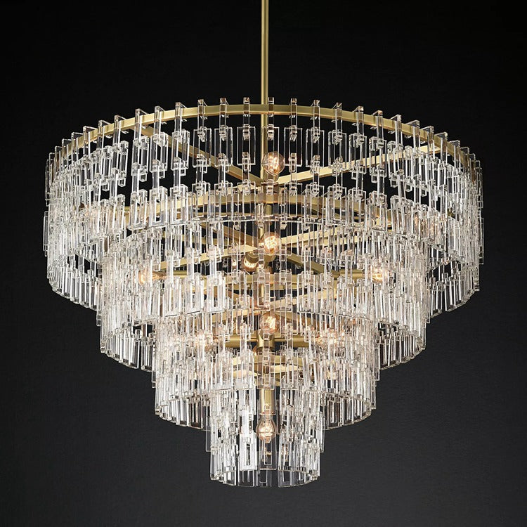 Mariogold Multi-Tier Crystal Chain Round Chandelier 36" 48" 60"