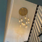 Modern Raindrop Solid Brass Round Chandelier 18",7 Lights