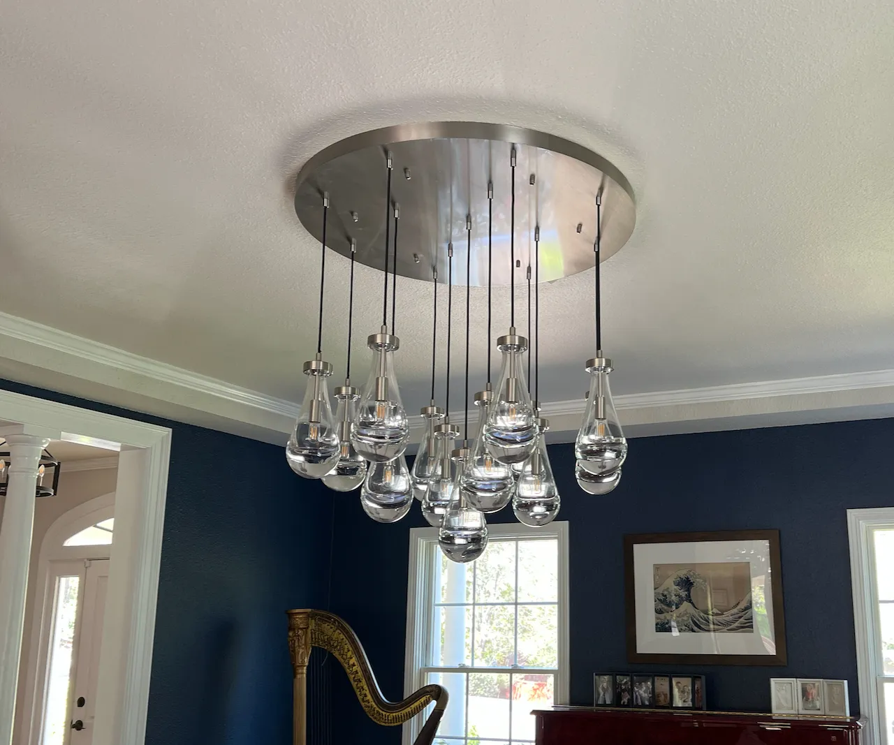 Raindrop Round Chandelier 36"