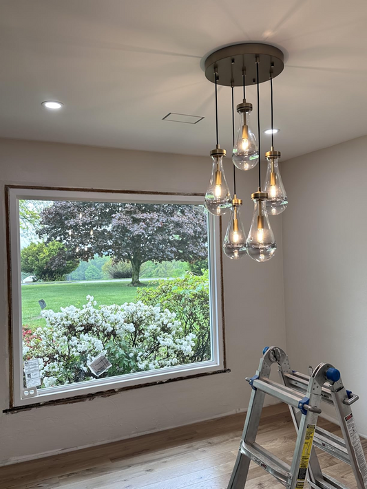 Raindrop Modern Round 18'' 7-Light Chandelier For Living Room