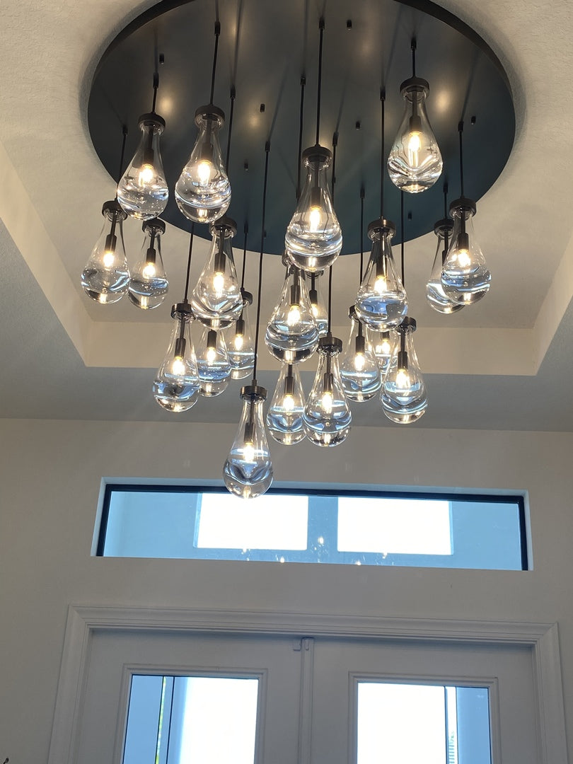 Modern Luxury Raindrop Round Chandelier,Raindrop Pendant Chandelier