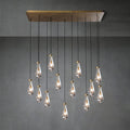 Raindrop Glass Linear Chandelier 54"