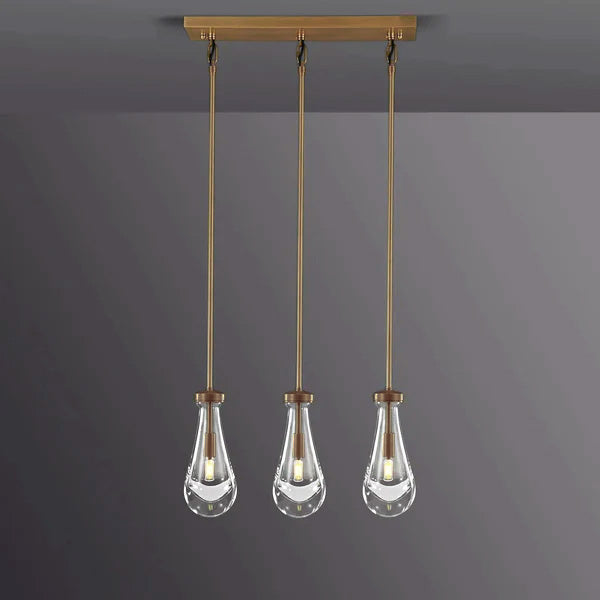 Raindrop Linear Chandelier 3-Light 22''