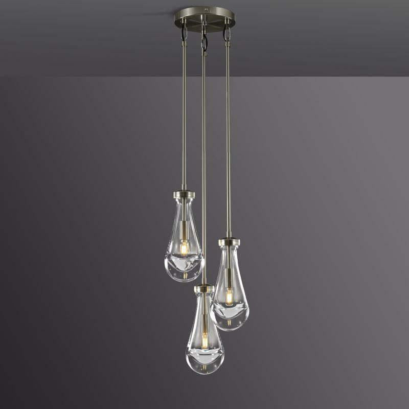Raindrop Round Chandelier 3-Light 8''