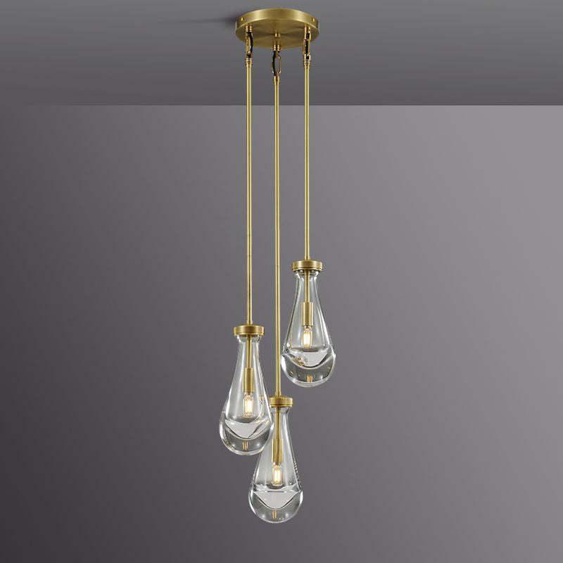 Raindrop Round Chandelier 3-Light 8''