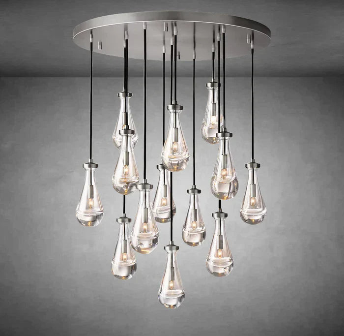 Raindrop Round Chandelier 36"