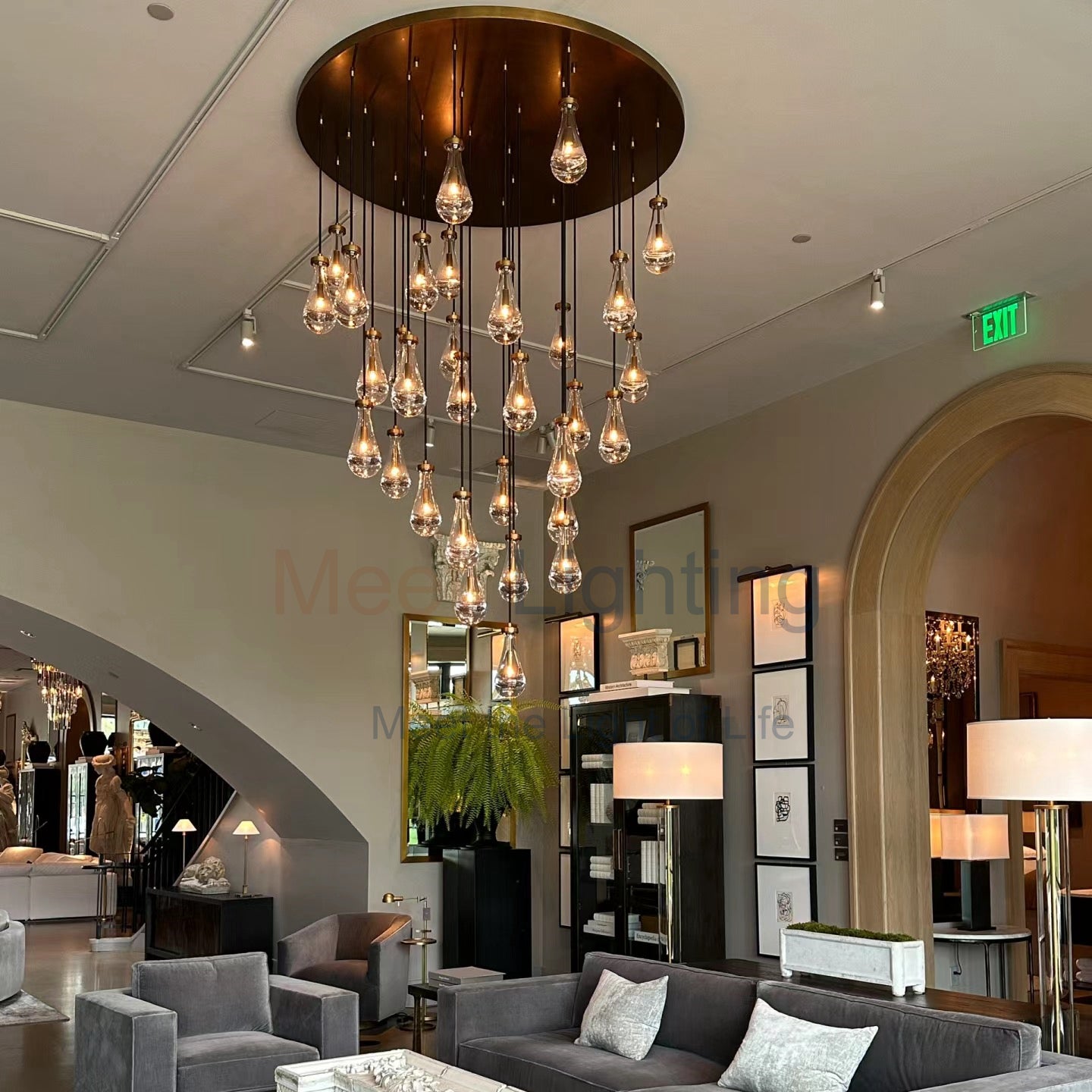 Modern Luxury Raindrop Round Chandelier,Raindrop Pendant Chandelier