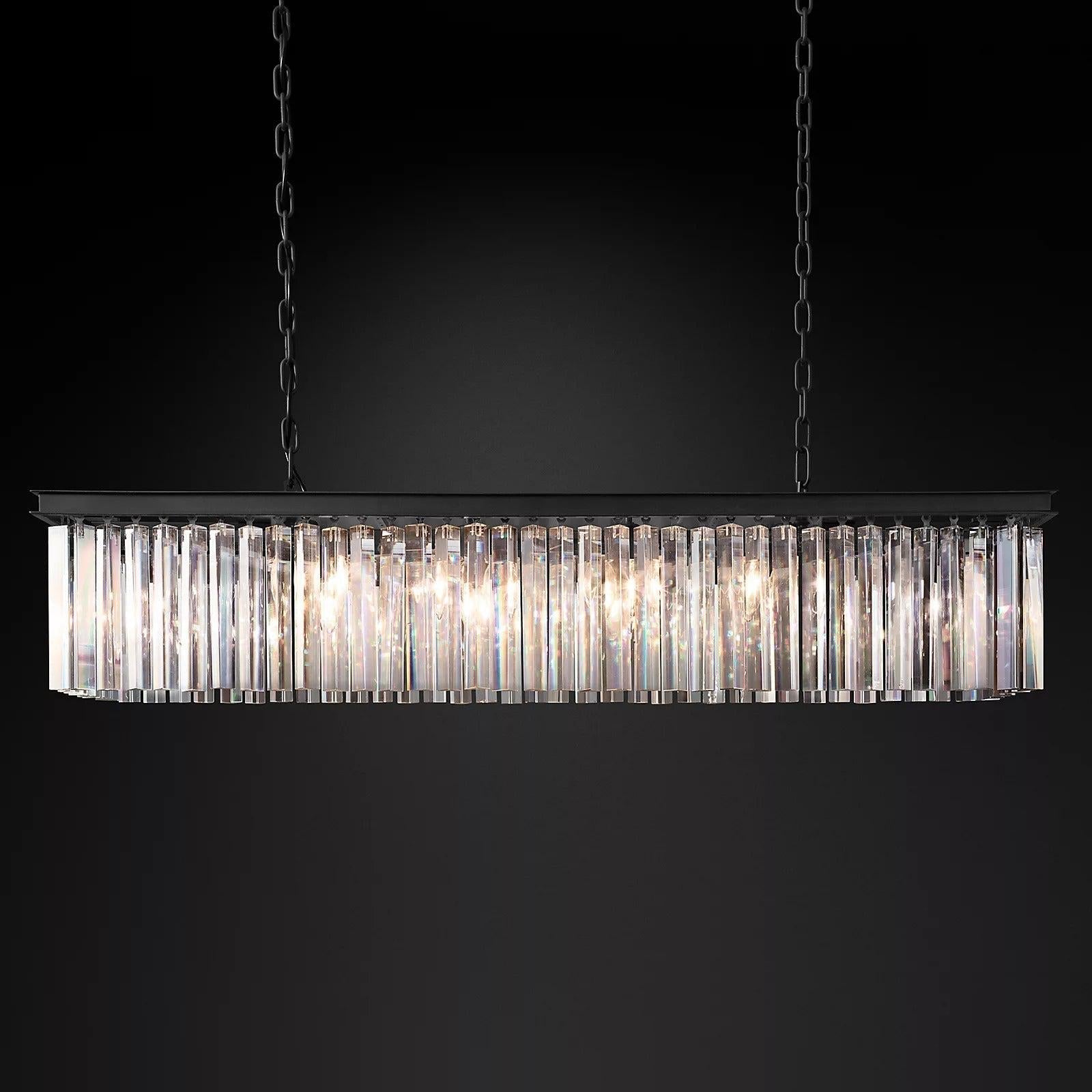 Rhys Rectangular Crystal Chandelier 49"