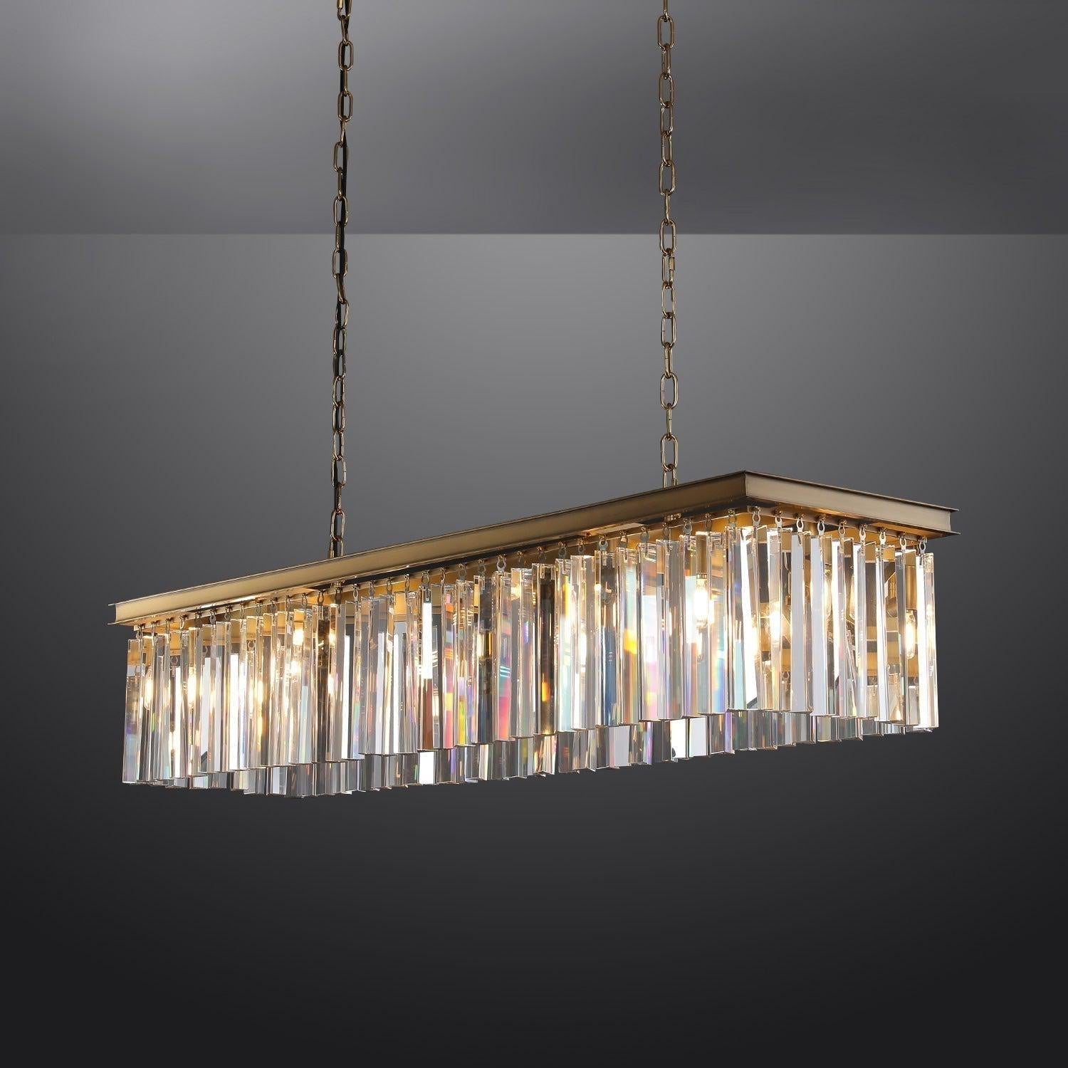 Rhys Rectangular Crystal Chandelier 49"
