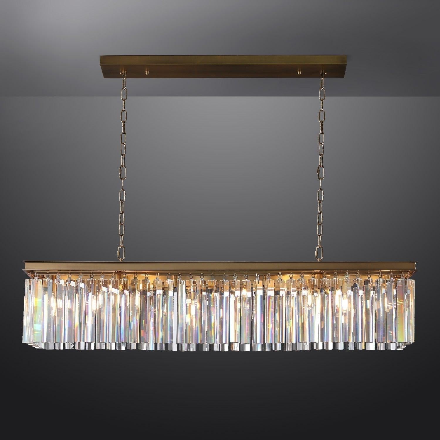 Rhys Rectangular Crystal Chandelier 49"