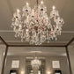 19th C. Rococo Iron & Crystal Round Chandelier 33"