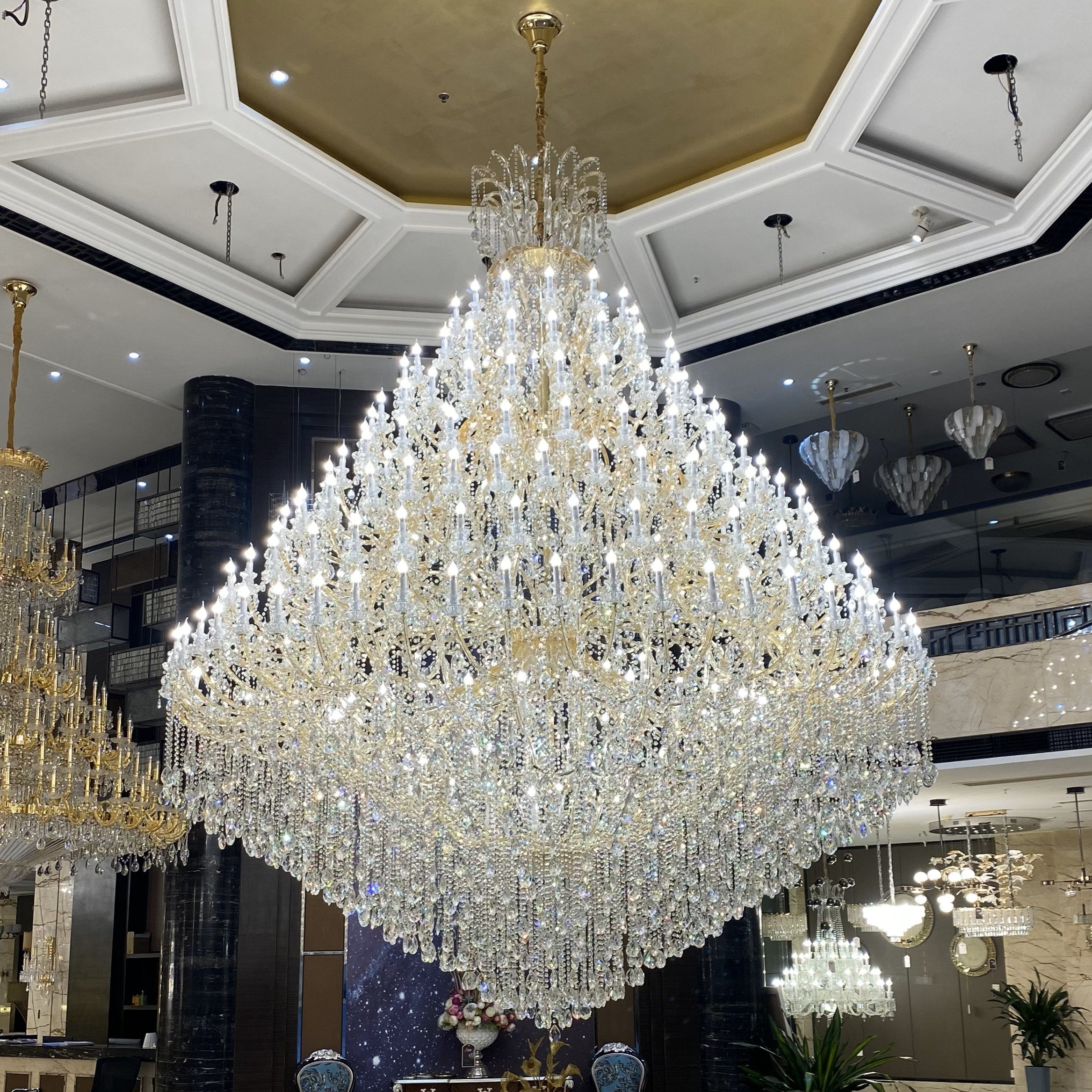 Extra Large Multi-tiered Candle Light Crystal Chandelier for Hotel/Restaurant-MEET LIGHTING