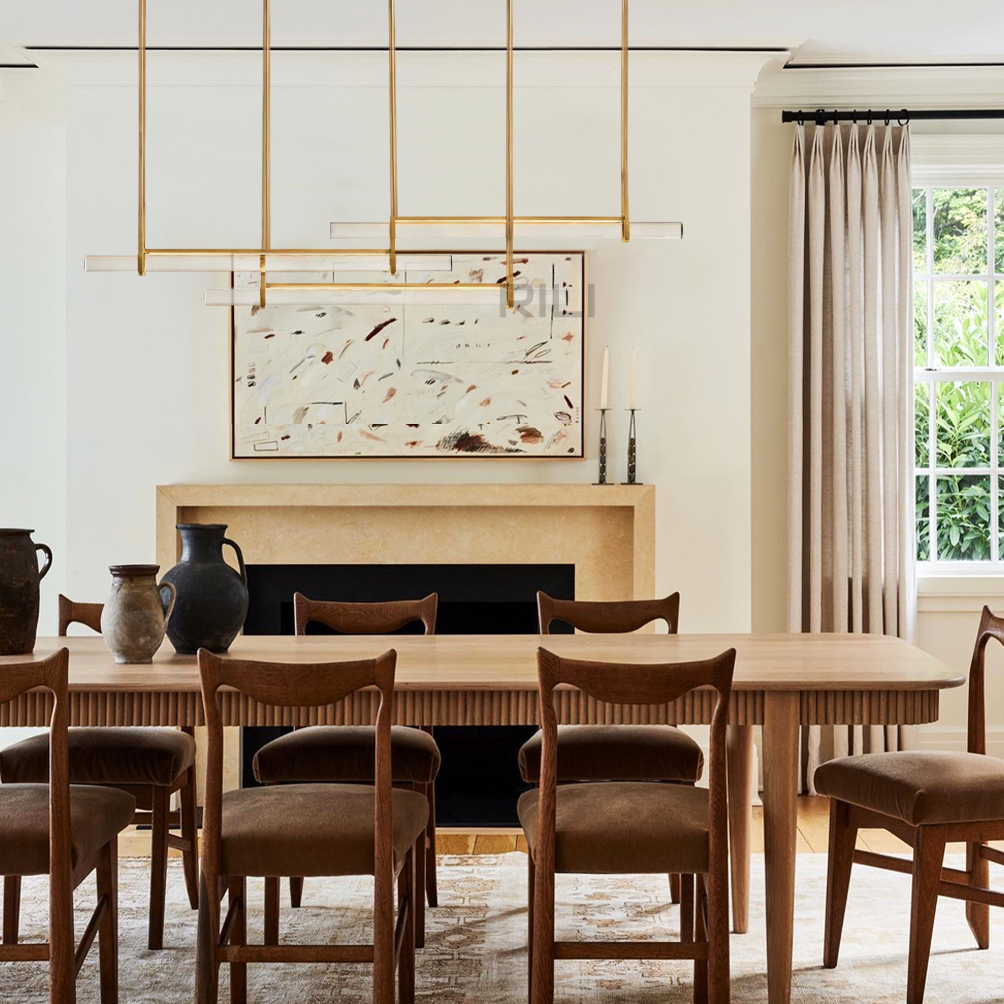 Audon Triple Bar Linear Chandelier