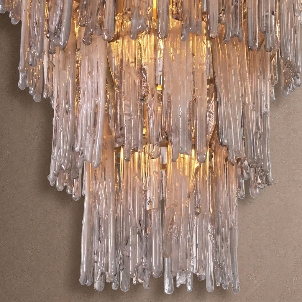 Saint Roch Modern Glass Chandelier Brass & Glass - Large Meet Lighting