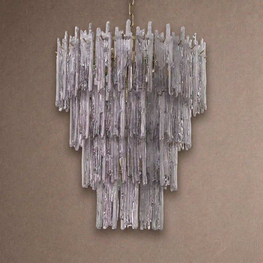 Saint Roch Modern Glass Chandelier Brass & Glass - Large Meet Lighting