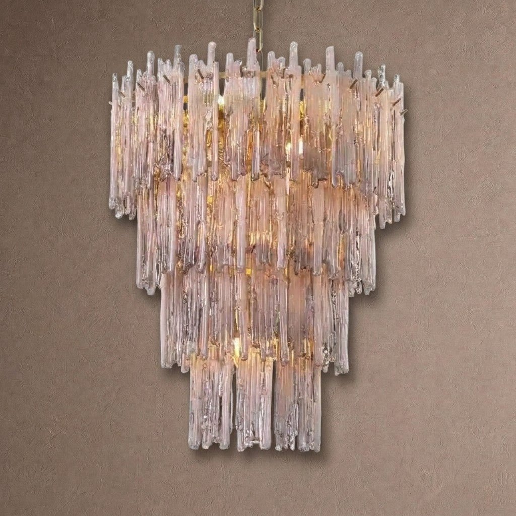 Saint Roch Modern Glass Chandelier Brass & Glass - Large Meet Lighting