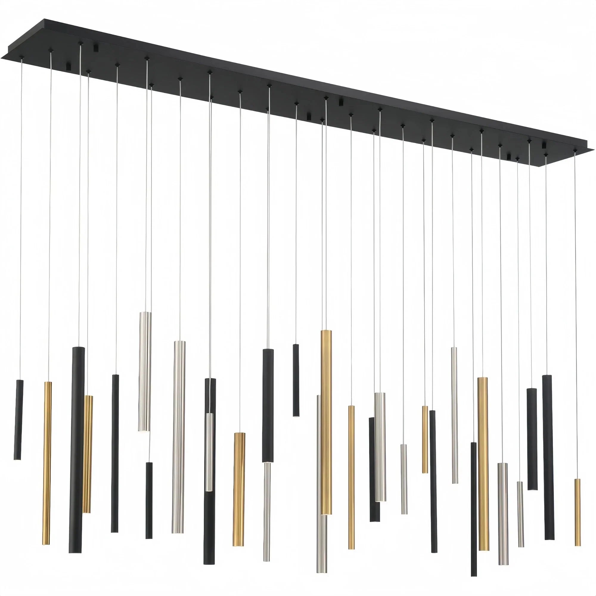 Santana Modern Linear Multi Light Pendant for Kitchen Island - 70.75"L x 8.75"W x 1.25"HAntique Brass & Black & Satin NickelBlushlighting